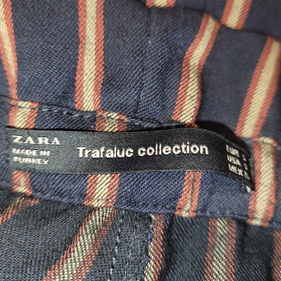 💖Zara Trafaluc Striped Belted Pants. Size Small - Picture 7 of 7